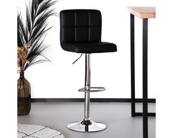 SET DEAL: 4 stuks Barkruk Anel met rugleuning: zwart leder barstoel