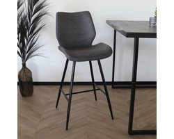 SET DEAL: 4 stuks Barkruk industrieel Corinne antraciet barstoel