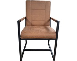 SET DEAL: 4 stuks Eetkamerstoel cognac microvezel Forest eetstoel zetel