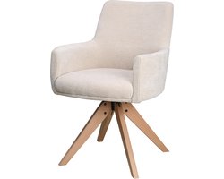 SET DEAL: 4 stuks Eetkamerstoel draaibaar Gemma beige eetstoel draaibare stoel zetel