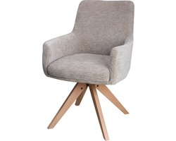 SET DEAL: 4 stuks Eetkamerstoel draaibaar Gemma taupe eetstoel draaibare stoel zetel