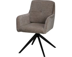 SET DEAL: 4 stuks Eetkamerstoel draaibaar Lieve taupe eetstoel draaibare stoel zetel