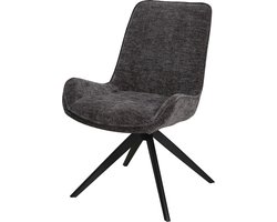 SET DEAL: 4 stuks Eetkamerstoel draaibaar Marloes zwart eetstoel draaibare stoel zetel