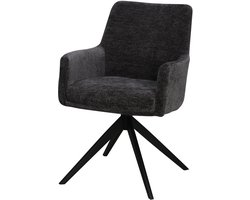 SET DEAL: 4 stuks Eetkamerstoel draaibaar Nola zwart eetstoel draaibare stoel zetel