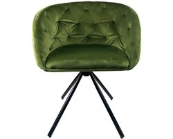SET DEAL: 4 stuks Eetkamerstoel draaibaar Willow olijfgroen eetstoel draaibare stoel zetel