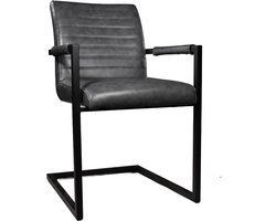 SET DEAL: 4 stuks Eetkamerstoel met armleuning antraciet Noor industrieel design eetstoel zetel