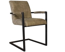 SET DEAL: 4 stuks Eetkamerstoel met armleuning donkergroen Noor design eetstoel zetel