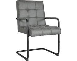 SET DEAL: 4 stuks Eetkamerstoel met armleuning Indy antraciet microvezel eetstoel zetel