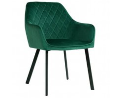 SET DEAL: 4 stuks Eetkamerstoel met armleuning Yurgan groen velvet eetstoel