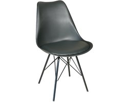 SET DEAL: 6 stuks Eetkamerstoel Avy met zitvulling zwart eetstoel zetel