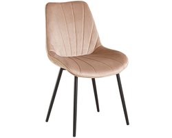 SET DEAL 6 stuks: Eetkamerstoel champagne velvet Tessa eetstoel zetel