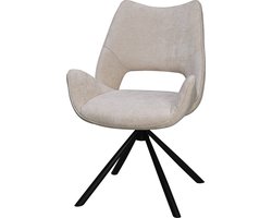 SET DEAL: 6 stuks Eetkamerstoel draaibaar Kevin beige eetstoel draaibare stoel zetel