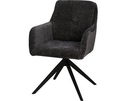 SET DEAL: 6 stuks Eetkamerstoel draaibaar Lieve zwart eetstoel draaibare stoel zetel