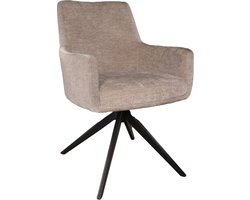 SET DEAL: 6 stuks Eetkamerstoel draaibaar Nola taupe eetstoel draaibare stoel zetel