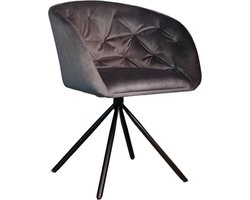 SET DEAL: 6 stuks Eetkamerstoel draaibaar Willow antraciet velvet eetstoel draaibare stoel zetel