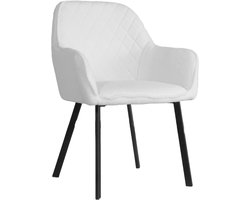 SET DEAL: 6 stuks Eetkamerstoel met armleuning Yurgan wit teddy eetstoel zetel