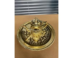 Set dienblad en theepot messing goud
