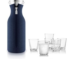 Set: Fridge karaf blauw van Eva Solo met 6 glazen