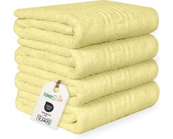 Set Handdoeken - Badlinnen - Dagelijks Gebruik - Extra Zacht Absorberend - 60 x 100 cm - Geel
