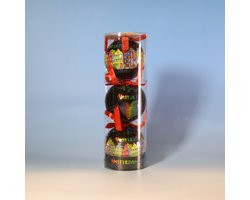 Set Kerstballen Plastic Amsterdam Zwart, Holland: Zwart, Champagne en Rood (3 stuks) - Amsterdamse Grachten + Hartje met Merry Christmas - Plastic