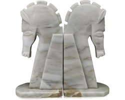 Set Marmeren Boekensteunen in Paardenvorm, Handgemaakt