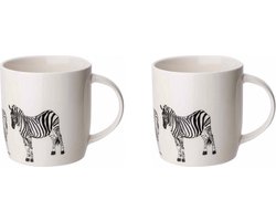 Set met 2 kwalitatieve koffiemokken met oor - Cosy&Trendy - ANIMAL LEOPARD