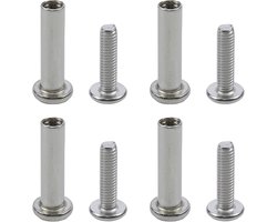 set met 4 verbindingsschroeven + 4 kogelmoeren, compatibel met IKEA PAX Varby VITVAL, reserveonderdelen code 100644 & 100402