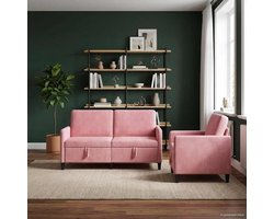 Set met opbergruimte 2 STK. Roze polyester