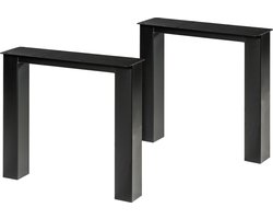 Set stalen N Tafelpoten Zwart  - Metalen Tafel Onderstel - Rechte Poten - 100% Nederlandse Kwaliteit