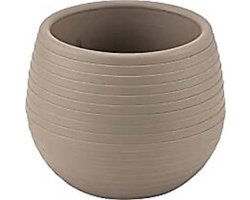 Set taupe bloempotjes 6st UV-bestendige sierpotten 1L Mokka met drainage 13cm stekpotjes