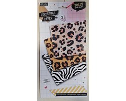 Set Texture Decopatch papier - set van 3 - Decoupage papier - Dierenprint