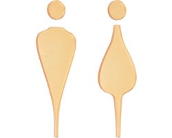 Set Toilet Plates Men and Women - Brushed Bathroom Door Signs Decor - Toilet Door Sign - Acrylic Figure Set - Self Adhesive Back Wall Toilet Symbol Sticker voor Business Office Restaurant