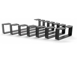 Set van 1 Zwarte Meubelpoten voor Bank of Kast - 25 cm Hoog - Stevig Platstaal