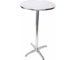 Set van 10 aluminium bartafels, bistrotafel, in hoogte verstelbaar 70/110cm Ø=60cm ~ inklapbaar, basis met betongietwerk