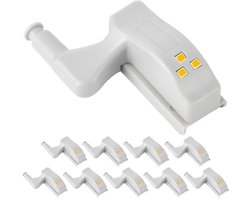 Set van 10 automatische led-scharnierlampen voor kastdeuren – draadloze verlichting voor meubels