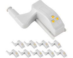 Set van 10 automatische led-scharnierlampen voor kastdeuren – draadloze verlichting voor meubels