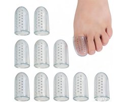 Set van 10 Beschermers voor de Grote Teen van Zacht Silicone - Ademend Kussen voor Ingegroeide Nagels en Pijn bij de Voetbal met Transparante Bescherming