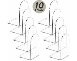 Set van 10 Boekensteun - Plexiglas Transparant Boekenhouder - Heavy-Duty Bureau Boekenrek Organizer - Tijdschriftenhouder Boeksteun - Multifunctioneel Boekenstandaard - Lectuurbak Tijdschriftenrek - Book Holder Boekenkast Accessoires - Boeken Steun