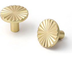 Set van 10 deurklinken in geborsteld goud (messing afwerking), geschikt voor kaptafels en keukenkastjes - minimalistische ladehandgrepen, gemaakt van zinklegering.