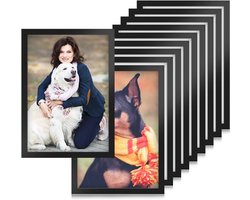Set van 10 Duurzame A5 Foto Lijsten - Zelfklevende Magnetische Fotolijsten voor Posters en Documenten - Ideaal voor Diamantschilderijen en Creatieve Presentaties 21 x 14,8 cm met Zwarte Rand