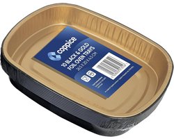 Set van 10 Goud en Zwarte Aluminium Ovenschalen - 26.5cm - Wegwerp Bakvormen voor BBQ en Serveren