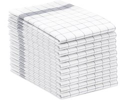 Set van 10 Grijze Theedoeken van 100% Katoen - 50x70 cm - Multifunctionele Keukenhanddoeken