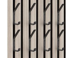 Set van 10 haken voor akoestische panelen – Aluminium wandhaken met rubberen stoppen en schroeven, zwart, zware kapstok voor badkamer, slaapkamer en woonkamer