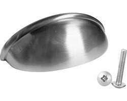 Set van 10 handgrepen schelp, voor meubels: zilver