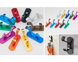 Set van 10 kledinghaken (groen, aluminium, roestvrij, schroefloos)