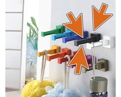 Set van 10 kledinghaken (zwart, vierkant, aluminium)