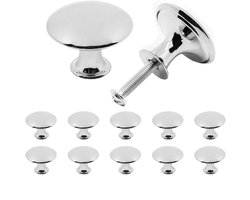 Set van 10 meubelgrepen, roestvrijstalen kastknoppen, ladeknoppen, moderne retro kastgrepen, geschikt voor kasten, lades en meubelkasten, Zilver, 30 mm x 30 mm x 21 mm