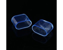 Set van 10 ovale rubberen meubelpootbeschermers (voor tafel- en stoelpoten, vloerbeschermers), geschikt voor binnen- en buitengebruik op terrassen, in tuinen en kantoren. Transparant, 15 x 30 mm.