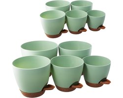 Set van 10 Plastic Bloempotten met Irrigatiesysteem - Zelfwaterende Pot voor Balkon - Kantoor - Tuin