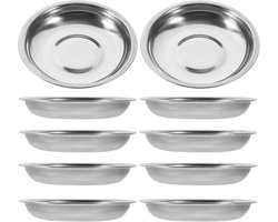 Set van 10 Roestvrijstalen Schoteltjes voor Sauzen en Kruiden, Perfect voor Alle Gelegenheden
